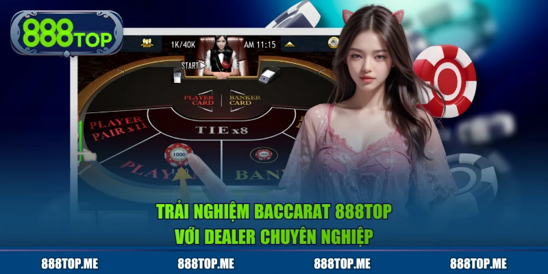 Trải nghiệm baccarat 888TOP với dealer chuyên nghiệp